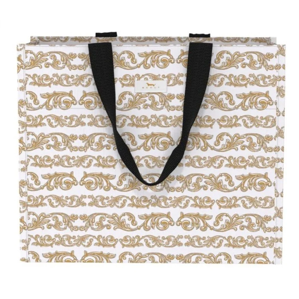SCOUT Large Size Reusable Gift Bag Set (Set of 3) in Gold and White